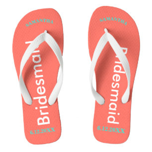 Bridesmaid NAME Coral Teenslippers