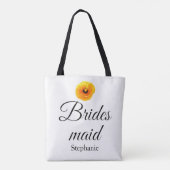 Bridesmaid Name Poppy Floral Abstract Wedding Cool Tote Bag (Achterkant)