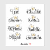 Bridesmaid Names Personalized Decal Vinyl Stickers (Vel)
