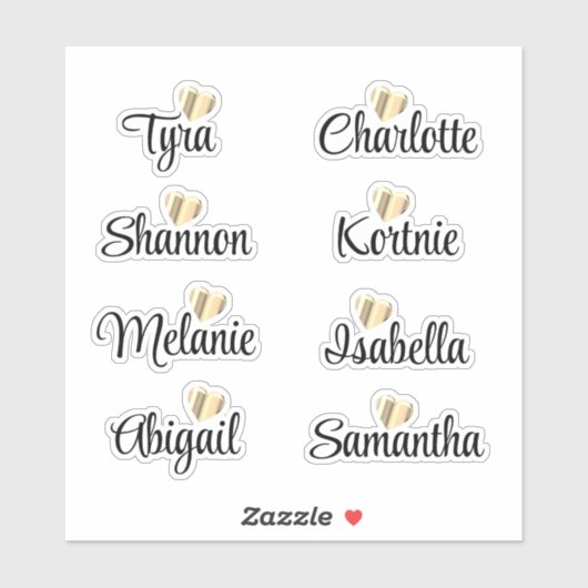 Bridesmaid Names Personalized Decal Vinyl Stickers (Vel)