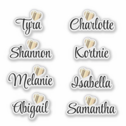 Bridesmaid Names Personalized Decal Vinyl Stickers (Voorkant)