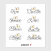 Bridesmaid Names Personalized Decal Vinyl Stickers (Vel)