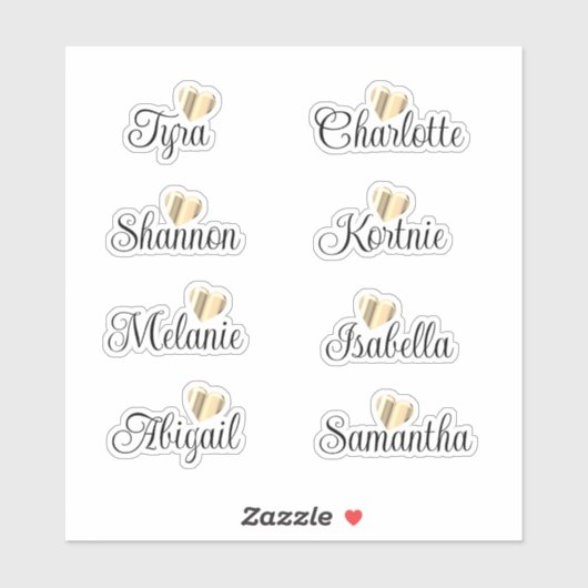 Bridesmaid Names Personalized Decal Vinyl Stickers (Vel)