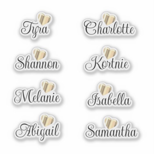 Bridesmaid Names Personalized Decal Vinyl Stickers (Voorkant)