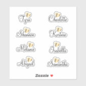 Bridesmaid Names Personalized Vinyl Decal Sticker (Vel)
