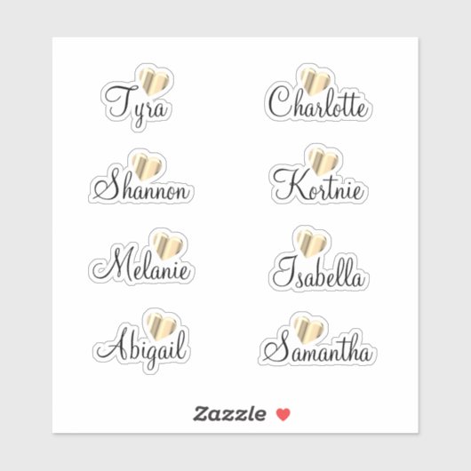 Bridesmaid Names Personalized Vinyl Decal Sticker (Vel)