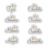 Bridesmaid Names Personalized Vinyl Decal Sticker (Voorkant)
