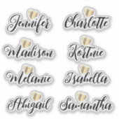 Bridesmaid Names Personalized Vinyl Decal Sticker (Voorkant)