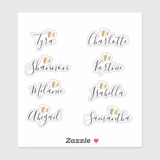 Bridesmaid Names Personalized Vinyl Sticker (Vel)