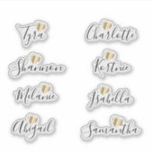 Bridesmaid Names Personalized Vinyl Sticker (Voorkant)