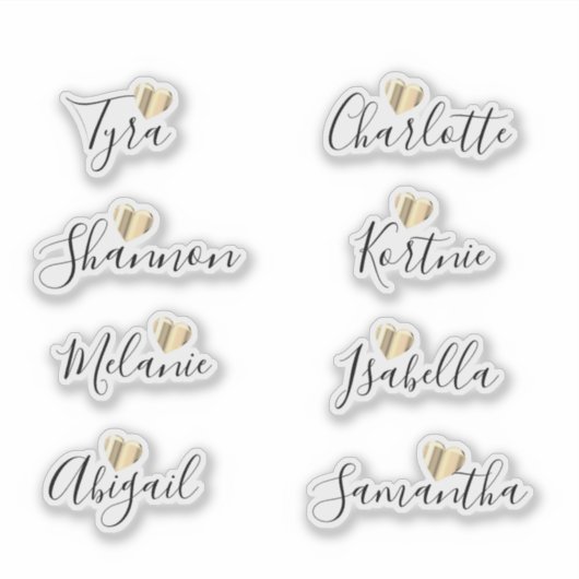 Bridesmaid Names Personalized Vinyl Sticker (Voorkant)