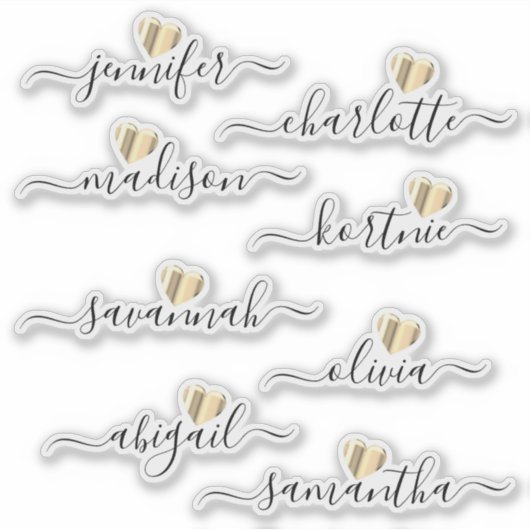 Bridesmaid Names Specialized Vinyl Decal Stickers (Voorkant)