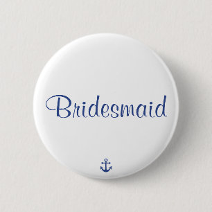 Bridesmaid Nautical Wedding Buttons