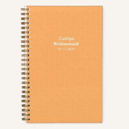 Bridesmaid Orange Typographic Notebook Notitieboek