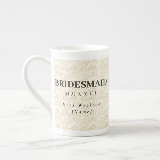 Bridesmaid | Ornamental Art Deco – Ivory Keepsake Porselein Kop (Links)