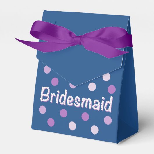 Bridesmaid Paars Polka Dot Bedankdoosjes (Voorkant Zijde)