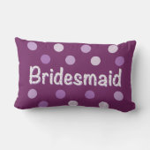 Bridesmaid Paars Polka Dot Kussen (Achterkant)
