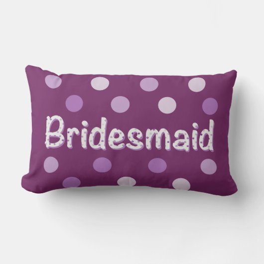 Bridesmaid Paars Polka Dot Kussen (Voorkant)