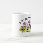 Bridesmaid Pansies Floral  Boho Wedding Koffiemok (Center)