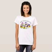 Bridesmaid Pansies Floral  Girly Wedding T-shirt (Voorkant volledig)