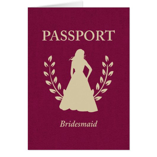 Bridesmaid Passport (Voorkant)