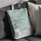 Bridesmaid Peony | Sage Green & White Tote Bag