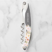 Bridesmaid Personalized Blush Peony Chalkboard Kurkentrekker (Voorkant)