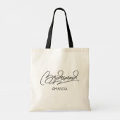 Bridesmaid Personalized Name Tote Bag (Achterkant)