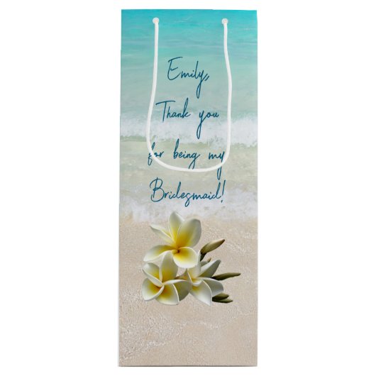 Bridesmaid persoonlijke dank van Bride Wijn Cadeautas (Voorkant)