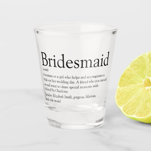 Bridesmaid Persoonlijke definitie Shot Glas (Voorkant)