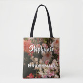 Bridesmaid Persoonlijke naam Vele bloemen Tote Bag (Voorkant)