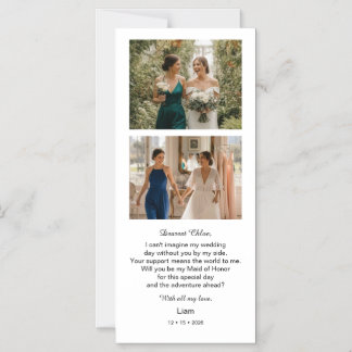 Bridesmaid Photo Strip 2 Pictures Proposal  Magnetische Uitnodiging