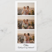Bridesmaid Photo Strip 3 Photo Proposal Card Kaart (Voorkant)
