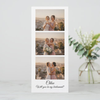 Bridesmaid Photo Strip 3 Photo Proposal Card Kaart