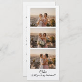 Bridesmaid Photo Strip 3 Photo Proposal Card Kaart (Voorkant / Achterkant)
