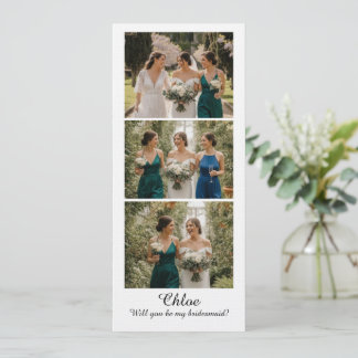 Bridesmaid Photo Strip 3 Pictures Proposal Card Kaart