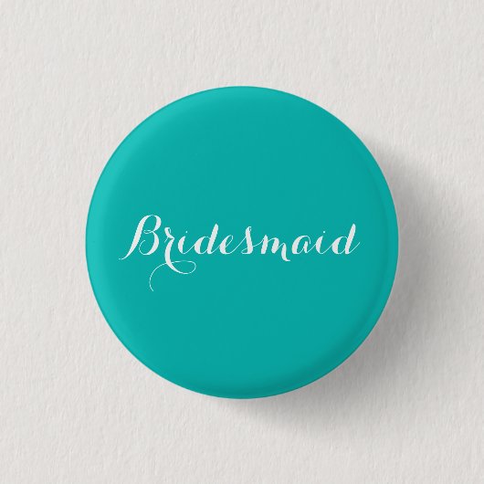 Bridesmaid Pin Blue Theme Ronde Button 3,2 Cm (Voorkant)