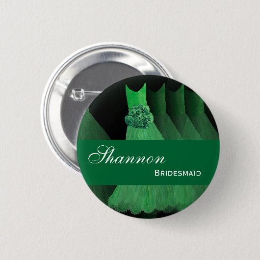 BRIDESMAID Pin Button Kelly Green Gowns M398 (Voorkant /achterkant)