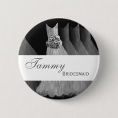 BRIDESMAID Pin Button Silver Grey Gowns M403 (Voorkant)