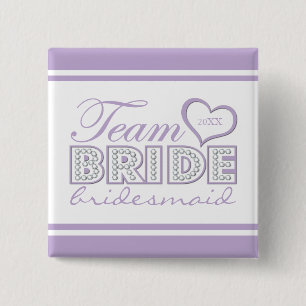 BRIDESMAID PIN Houdbaarheid Vierkante Button 5,1 Cm