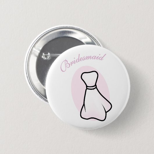 Bridesmaid Pin Ronde Button 5,7 Cm (Voorkant /achterkant)