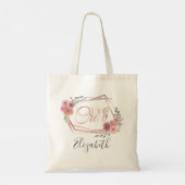 Bridesmaid Pink Blush Floral Greenery I do Credo Tote Bag (Achterkant)