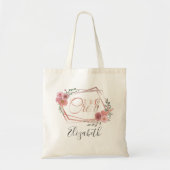 Bridesmaid Pink Blush Floral Greenery I do Credo Tote Bag (Voorkant)