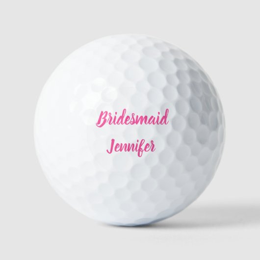 Bridesmaid Pink Custom Name Gifts Weddenschap Golfballen (Voorkant)
