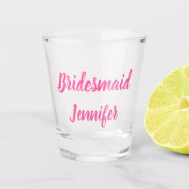 Bridesmaid Pink Custom Name Gifts Weddenschap Shot Glas