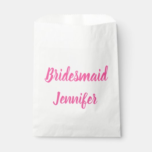 Bridesmaid Pink Custom Name Weddenschap Bacheloret Bedankzakje (Voorkant)