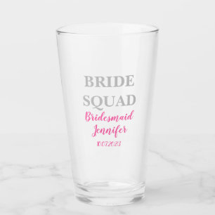 Bridesmaid Pink Custom Name Weddenschap Bacheloret Glas