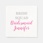 Bridesmaid Pink Custom Name Weddenschap Bacheloret Servet (Voorkant)