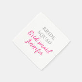 Bridesmaid Pink Custom Name Weddenschap Bacheloret Servet (Hoek)