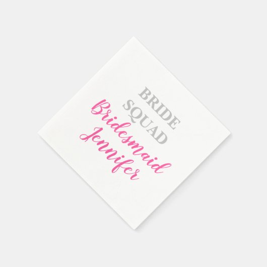 Bridesmaid Pink Custom Name Weddenschap Bacheloret Servet (Hoek)